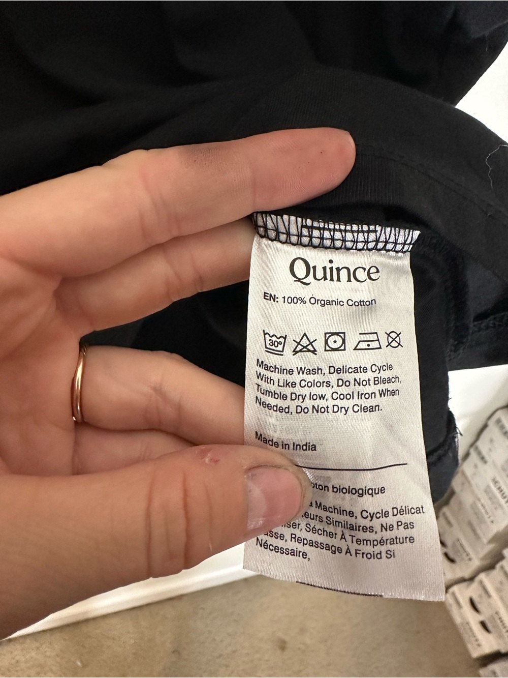 NWT Quince 100% cotton v neck boxy tee black extra large - Picture 4 of 5